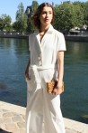 White jumpsuit with short sleeves and gold buttons 5