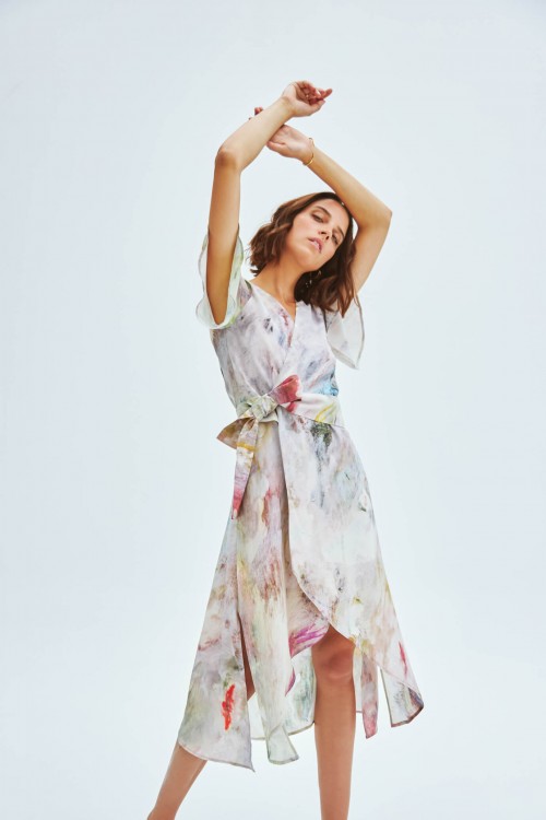 printed dress produced in silk coming from a painting 4