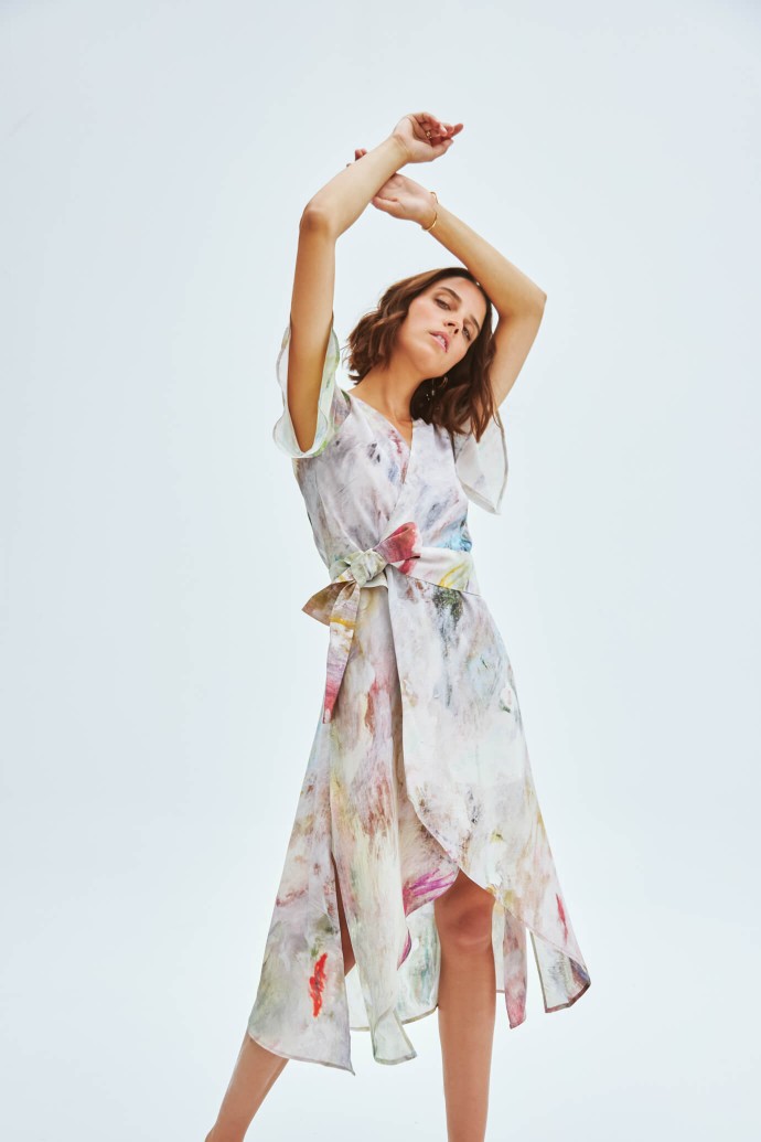 printed dress produced in silk coming from a painting 4 printed dress produced in silk coming from a painting 4