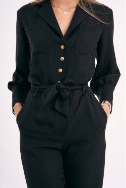 Black jumpsuit produced in silk 1
