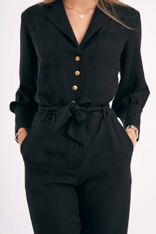 Black jumpsuit produced in silk 1