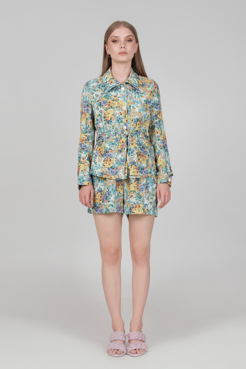 jacket produced in a floral fabric 1