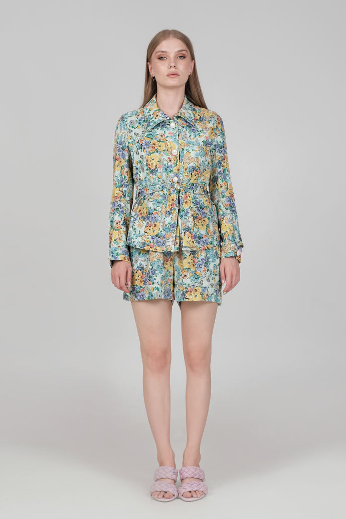 jacket produced in a floral fabric 1