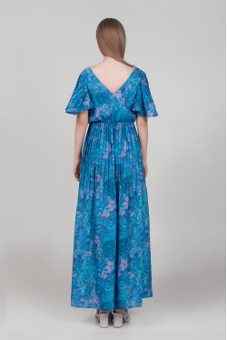 robe longue à imprimés dotée d'un délicat décolleté en V devant et au dos 2