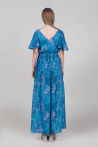 robe longue à imprimés dotée d'un délicat décolleté en V devant et au dos 2