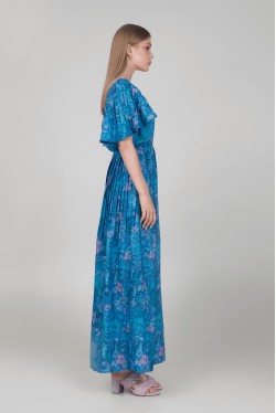 robe longue à imprimés dotée d'un délicat décolleté en V devant et au dos 3