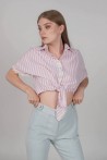 Short sleeves shirt with stripes and lace 4