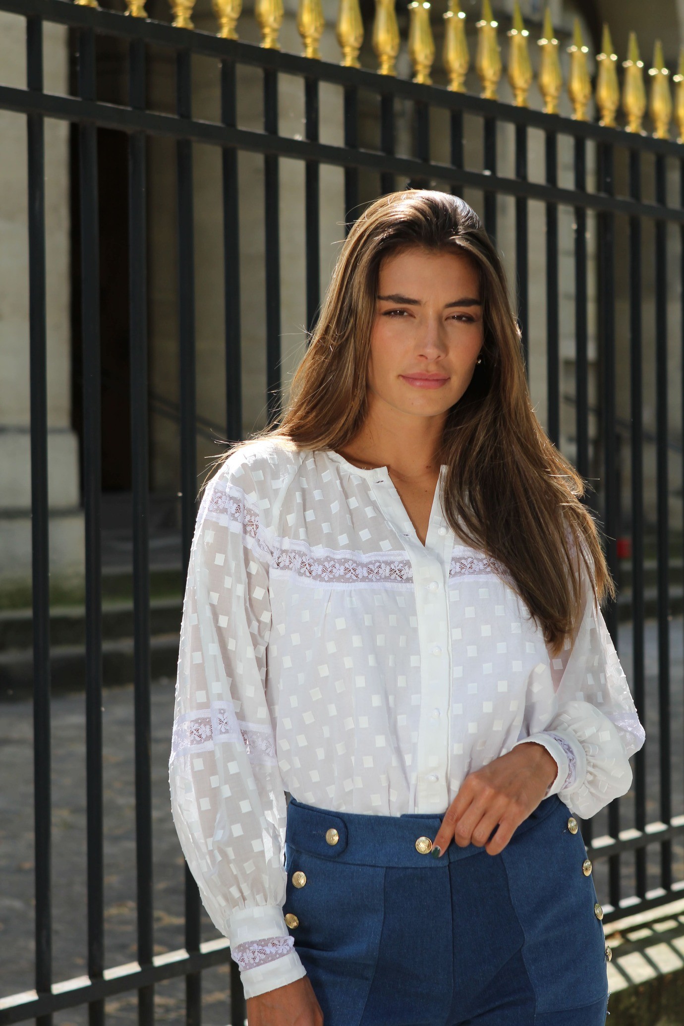 white blouse with lace details 1