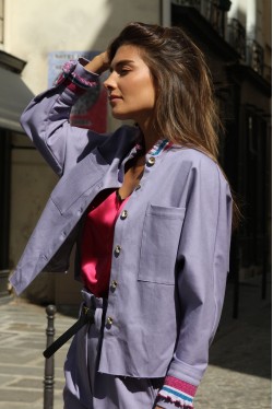 lilac over-shirt produced in cotton 1