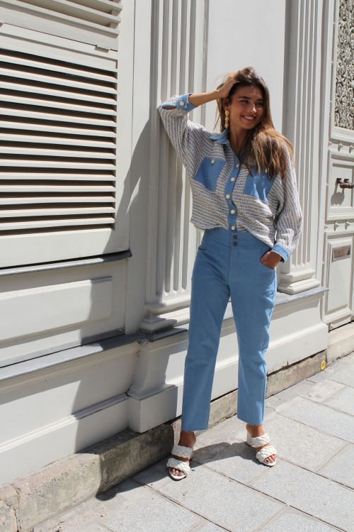 high waist and straight cut pants 1