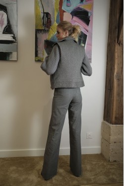 sleeveless jacket produced in grey wool 5