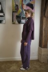 large and high waist pants produced in purple corduroy 4