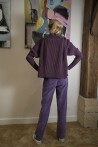 large and high waist pants produced in purple corduroy 6