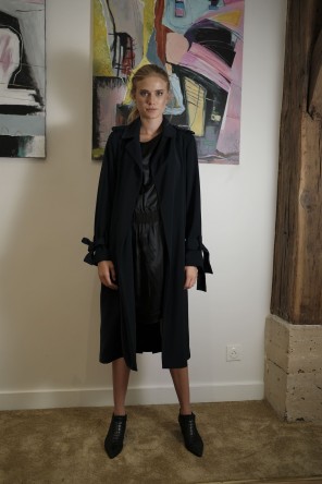 pleated trench-coat