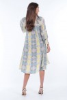 silk dress with prints that are coming from a painting 2