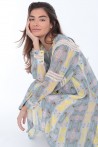 silk dress with prints that are coming from a painting 1