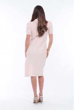 slit dress produced in a powder pink cotton 2
