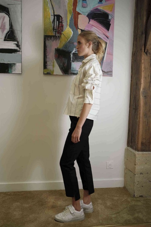 oversize shirt with geometric details 2