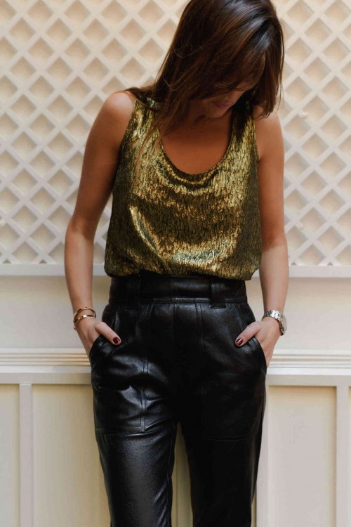 Leather pants with high waist 4