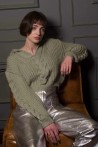 Pull à double col en laine d'alpaga tricoté en Arménie