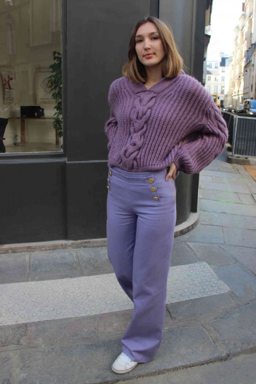 Pull à double col en laine d'alpaga tricoté en Arménie 4