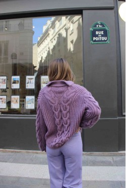 Pull à double col en laine d'alpaga tricoté en Arménie 5