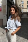 Short sleeves shirt with stripes and lace 2