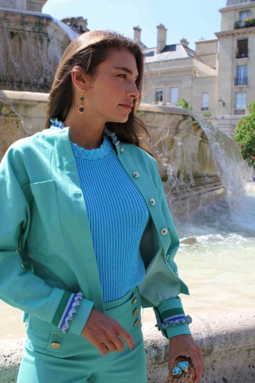 sur-chemise verte avec deux poches poitrine