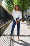 pantalon taille haute avec boutons dorés sur les côtés 2