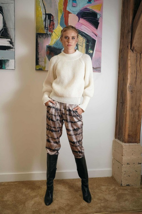 Mika Marbled Beige Pants