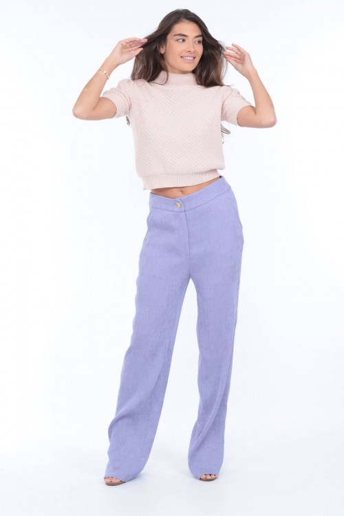 fluid pants produced in violet mauve 2