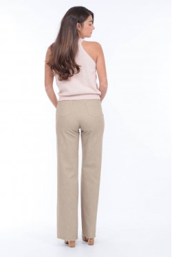pants with golden buttons produced in a beige cotton 2