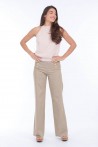 pants with golden buttons produced in a beige cotton