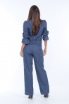 veste bleue aux manches 3/4 élastiquées 2