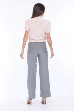 high waist pants produced in grey corduroy 2