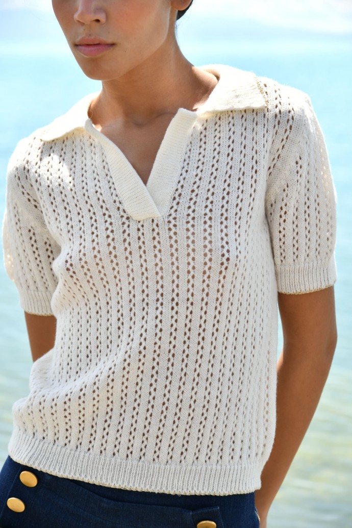 white knitted polo 1 white knitted polo 1