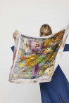 Square printed silk scarf 5