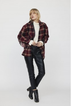 Check print coat front