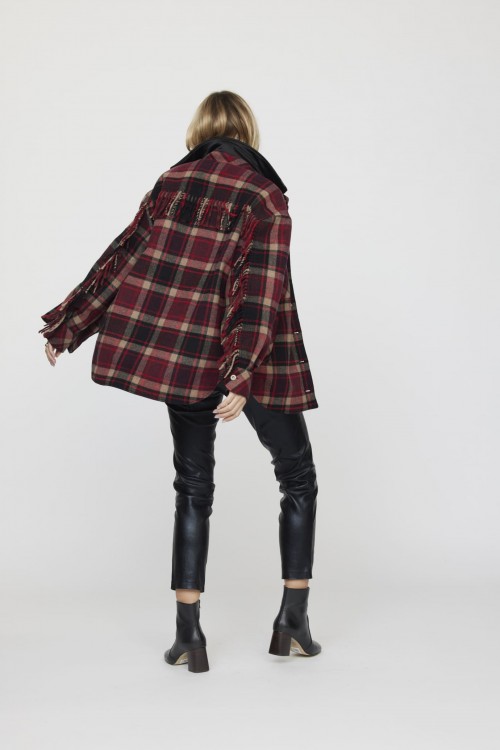 Manteau imprimé carreaux dos