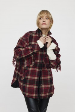 Manteau imprimé carreaux manches