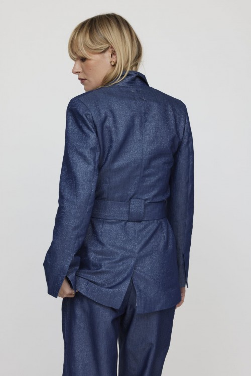 blazer bleu nuit pailleté dos