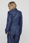 midnight blue sequined blazer back
