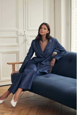 Blazer bleu nuit pailleté