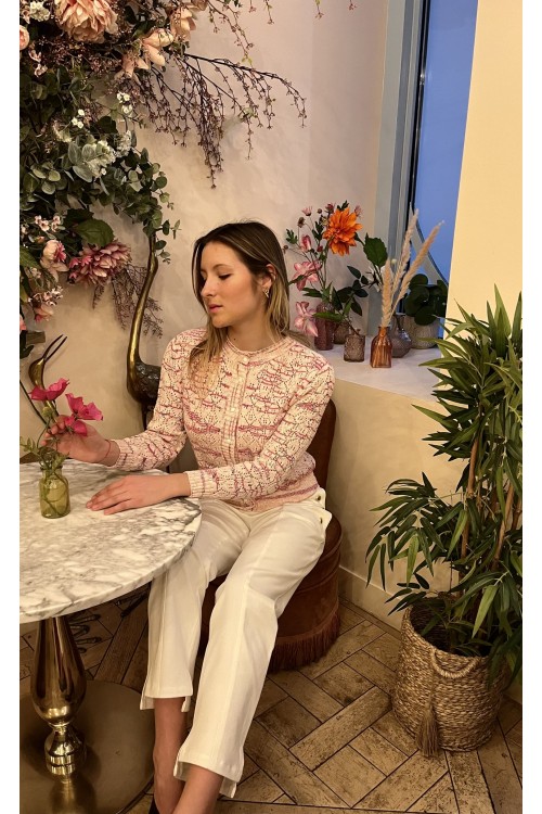 pantalon taille haute avec boutons dorés sur les côtés 8