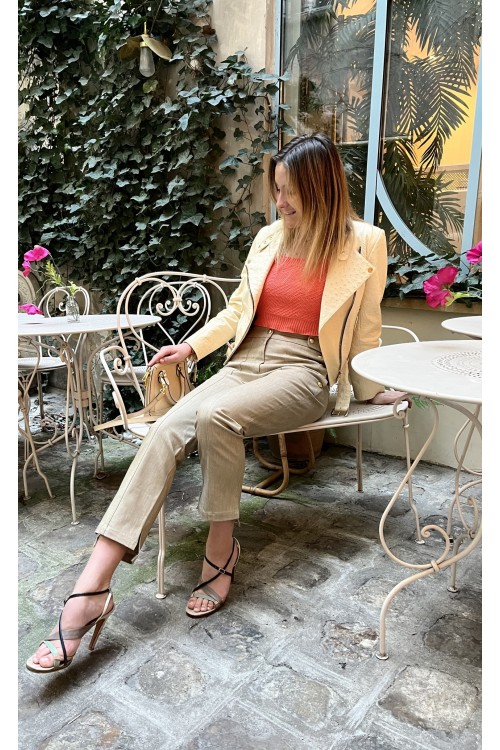 high waisted pants with golden buttons 12