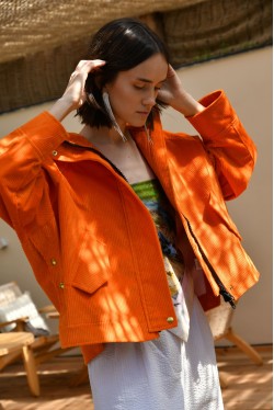 veste en velours orange 3
