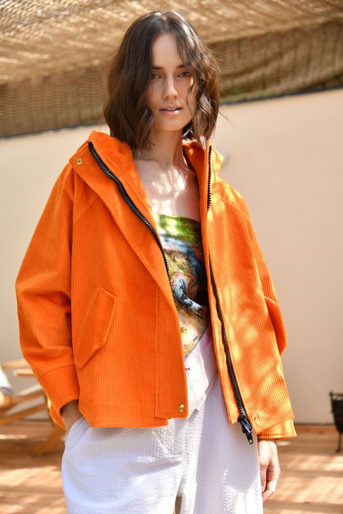 veste en velours orange 1