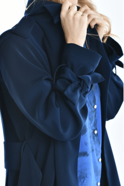 pleated trench-coat dark blue 4