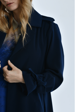 pleated trench-coat dark blue 2