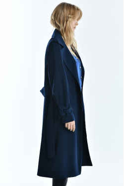 pleated trench-coat dark blue 3